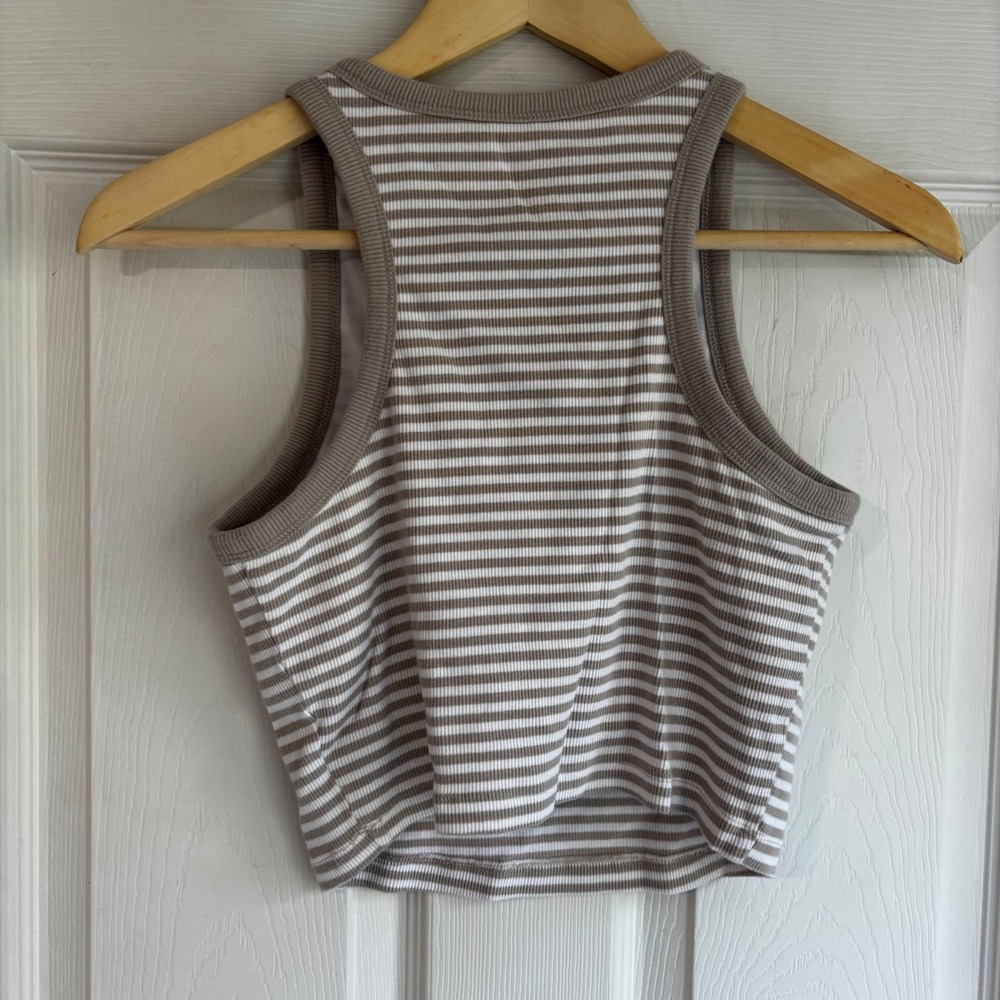 Offline by Aerie Striped Ribbed Racerback Crop Tank Top Women's M - Picture 3 of 3